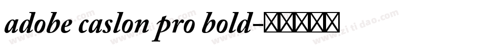 adobe caslon pro bold字体转换